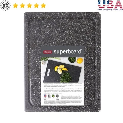 Tábua de corte de granito poli máquina de lavar louça segura sem BPA ranhuras de suco reversíveis nova - Imagem 1 de 4