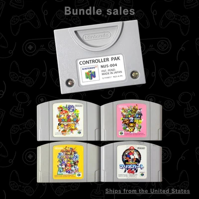 Nintendo 64 Lotto Ufficiale Controller Pak NUS-004 + Mario Festa 1 2 3 & Kart - Immagine 1 di 4