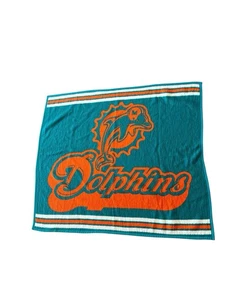 Manta polar vintage de los Miami Dolphins azul naranja 54x47 logotipo de la NFL - Imagen 1 de 3