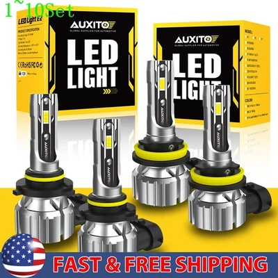 Combo 9005+H11 LED Headlight Fog light Bulbs High Low Beam 6500K White 1-10Set - Image 1 of 4
