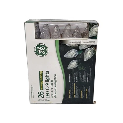Christmas GE LED Lights 26 C-9 Crystal White 16.6' Energy Smart Indoor Outdoor  - Image 1 of 4