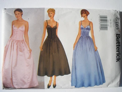 Butterick 6465 Strappy Corset Boning Evening Dress Sewing Pattern Sz 18-22 Uncut - Image 1 of 2