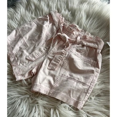 Abercrombie Kids Girls Tie Waist Twill Shorts Casual Light Pink Size 15/16  - Image 1 of 4