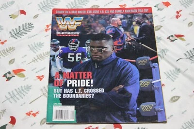 WWF Magazine April 1995 Lawrence Taylor - HBK Pamela Anderson Poster Included!! - Image 1 of 3
