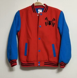 Disney Marvel Spider-Man Varsity Jacket Boy Youth Size M Fleece - Picture 1 of 16