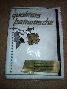 2 Satz alte unbenutzte Bettwäsche Damast Aussteuerqualität weiß - Bild 1 von 5