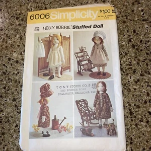 VTG `73 Simplicity 6006 Holly Hobbie Soft Sculpture Doll/Clothes w/Transfers - Picture 1 of 2