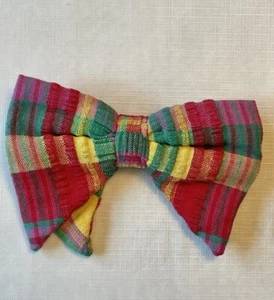 Vtg 1970s Royal Rust Resistant Metal Clip On Multicolor Bow Tie Original Receipt - Picture 1 of 7