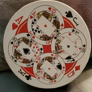 Nantucket Home  Set of 4 Poker Cards Dessert Plates Ace King Queen Jack Dishes  - Picture 1 of 8