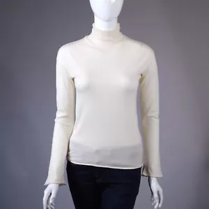Suéter de lana vintage Jil Sander cuello tortuga fino marfil para mujer talla S-M aprox - Imagen 1 de 12