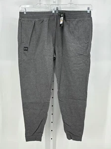 Under Armour Men's Rival Fleece Joggers Pant Gray Tapered ColdGear Loose 1320740 - Picture 1 of 5