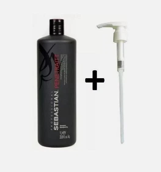 SEBASTIAN PENETRAITT SHAMPOO 1000ML + PUMP 1 LITRE SALON SIZE - Image 1 of 1