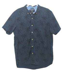 Chubbies Men's Navy Palm Tree Print Button Down Hawaiian Casual Shirt Size Large - Picture 1 of 7