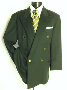 Hugo Boss Green Double Breasted Jacket, Coat 42 R Made in Germany  Cashmere/wool