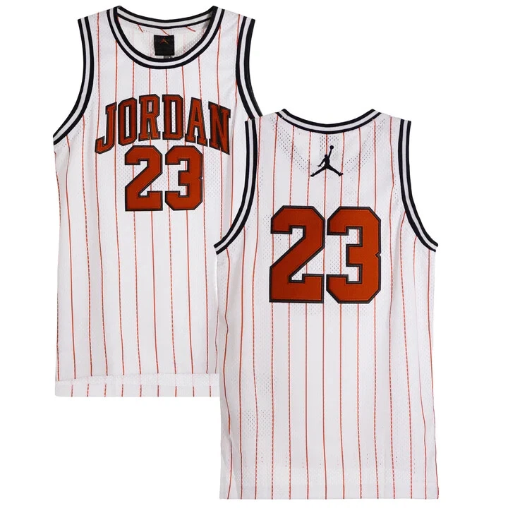 Jordan Brand White Striped Basketball Jersey 23 Kids Size Youth XL