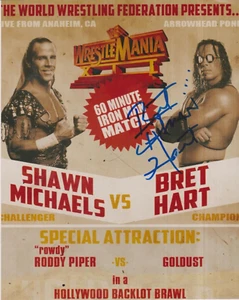Bret 'Hitman' Hart    **HAND SIGNED**    10x8 photo ~  AUTOGRAPHED  ~  WWF / WWE - Picture 1 of 1
