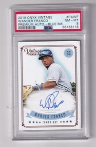 WANDER FRANCO -- 2020 ONYX VINTAGE PREMIUM AUTOGRAPH -- PAWF -- PSA NM-MT 8