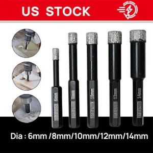 2 Stück 6/8/10/12/14 mm Diamant Trockenschnitte Keramik Steinbohrkronen Kernlochsäge - Bild 1 von 15