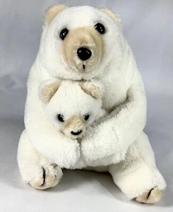 Isaly's Klondike Ice Cream Mama Polar Bear and Cub Plush Stuffed Animal Vinyage - Picture 1 of 5