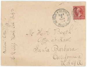 PHILIPPINEN - 1890er MIL. STA. - WASH. VOL. INF. - LT & ADJ - Brief nach Kalifornien - Bild 1 von 5