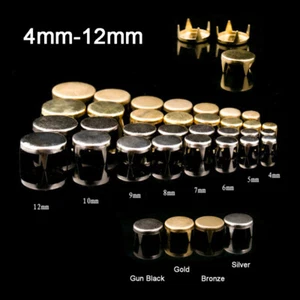 Flat Head Claw Studs Round Rivets Spikes Beads Handbags Shoes Leather Craft DIY - Picture 1 of 10