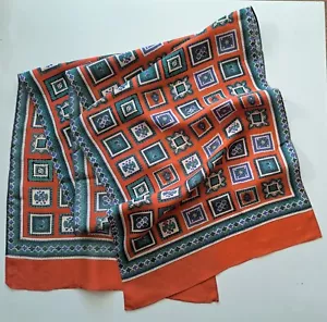 Vintage Unisex Zero Geometric Patterned SILK Scarf (118E) - Picture 1 of 2