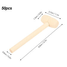 50 Pcs Mini Wooden Hammers Small Wooden Mallet Kids Toys For DIY Crafting DGD