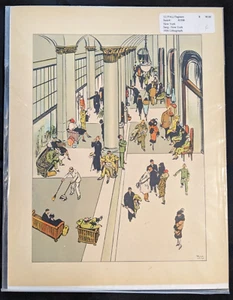 Peacock Alley Waldorf Astoria New York, Tony Sarg Lithographie 1926 - Bild 1 von 6