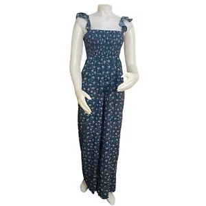 NWT Blue Flower Jumpsuit sz S - Picture 1 of 2