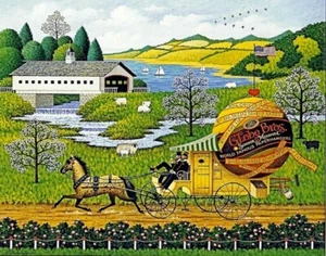 Charles Wysocki The Paperboys S/N Ltd Ed Art Print Folkart Wallpaper Hangers - Picture 1 of 1