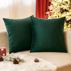 Christmas Pack Of 2 Velvet Throw Pillow Covers Decorative Square Pillowcase S...