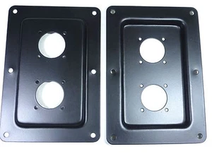 (2) Two Large BLANK  Metal Speaker Jack Plates Dual Large SpeakOn NL8MPR, NL4MPR - Picture 1 of 1