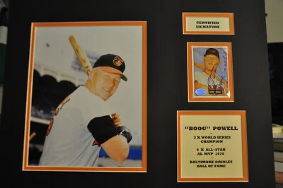 Boog Powell Baltimore Orioles Autografiado 18x14 Collage/Foto Pilas de Placas Foto 1 de 4