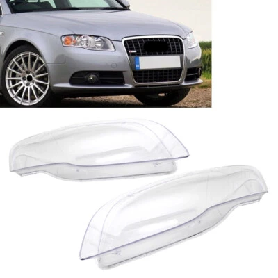 1 Pair Transparent Headlight Lens Cover Headlamp Shell For Audi A4 B7 S4 2005-08 - Image 1 of 4