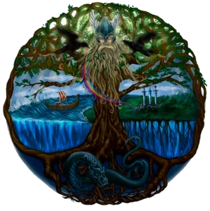 Pegatina de vinilo exterior autoadhesiva mate Viking Nórdico Árbol de la Vida Valhalla 002 - Imagen 1 de 1