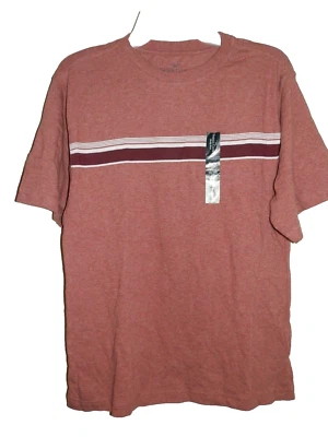 New Boys size 2XL 18 Faded Glory T-Shirt 100% Organic Cotton Striped Red Heather - Image 1 of 2