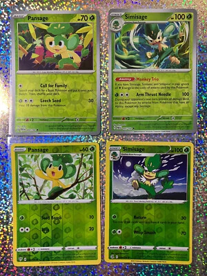 Pokemon TCG Reverse Holo: 008/264 & 005/182 Simisage; 006/189 & 004/182 Pansage - Image 1 of 4