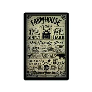 Farm House Rules 12 X 8 Inch Metal Sign Barn Western Farmhouse Décor Country - Picture 1 of 3