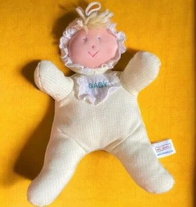 Vtg 2002 Well Made Toys 10" Yellow Gingham Stuffed “My Baby” Plush Doll Toy - Picture 1 of 7