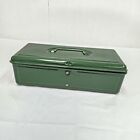 VINTAGE UNION GREEN TOOL BOX 11.5 X 5 X 3.5 IN RARE COLLECTIBLE METAL STORAGE