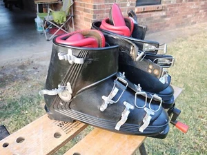 Vintage LANGE Swinger PRO Ski Boots 1968 Men's Size 11.5 w/ Carrier **EUC - Picture 1 of 8