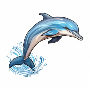 Autoaufkleber Sticker Niedlicher Delfin Aufkleber 9X9 cm - Picture 1 of 10