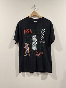 Chemise ADN vintage homme grand code de vie années 90 musée biologie science hélice art