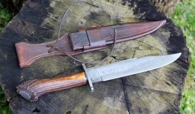 CUCHILLO DE CAZA ANTIGUO HECHO A MANO CON MANGO DE ESCENARIO DE 15 PULGADAS ACERO D2 Foto 1 de 4