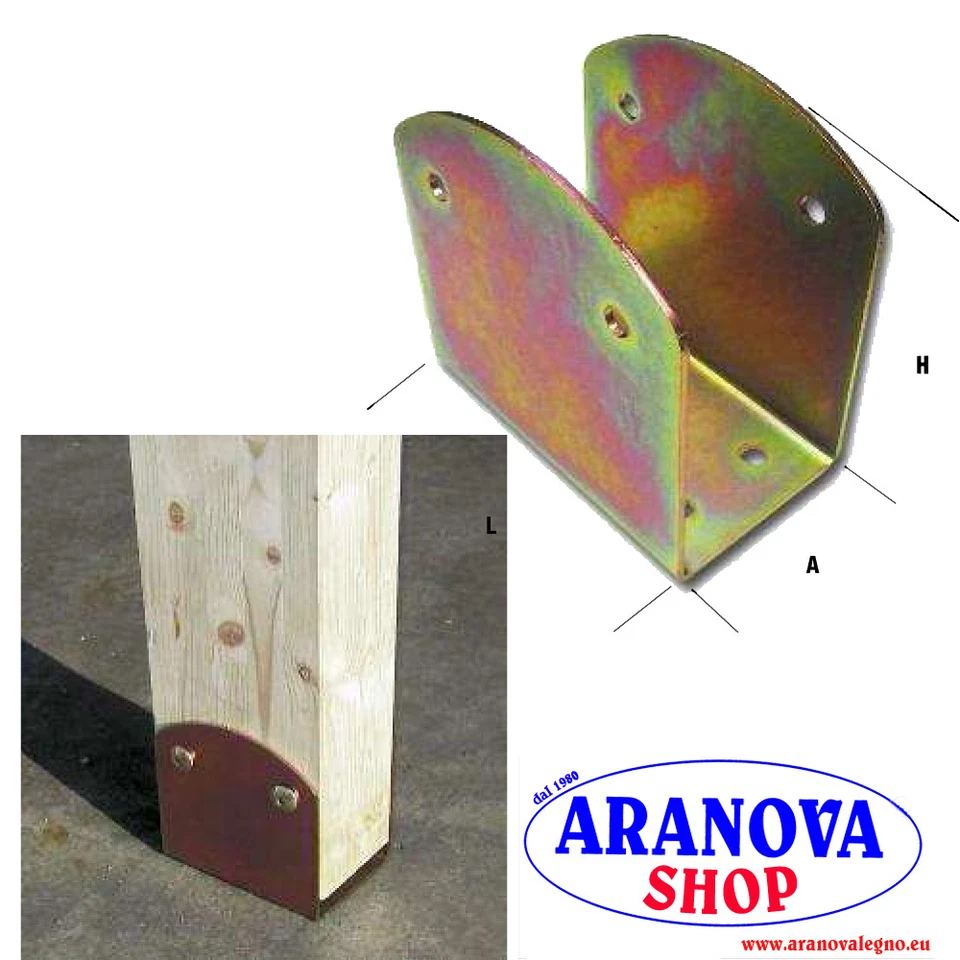 Staffa piastra supporto ad "U" per travi lamellari - spess. 4 mm - Immagine 1 di 1