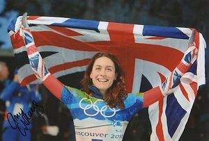 English Former Skeleton Racer Amy Williams Hand Signed Photo Olympic Gold Medal - Picture 1 of 1