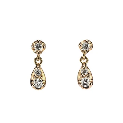 Pendientes de diamantes K18PG - Auténtico envío gratuito desde Japón - Autént... - Imagen 1 de 3