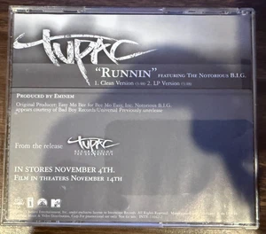 Tupac featuring " The Notorious B.I.G" . – Runnin' (CD, Promo, US, 2003, MINT - Picture 1 of 2