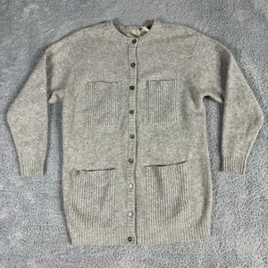 Liz Clairborne Women's Wool Angora Button Front Cardigan M Grey Grannycore - Picture 1 of 12