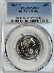 2025 P Dr. Vera Rubin 25c PCGS MS67 Women Quarter - Picture 1 of 2